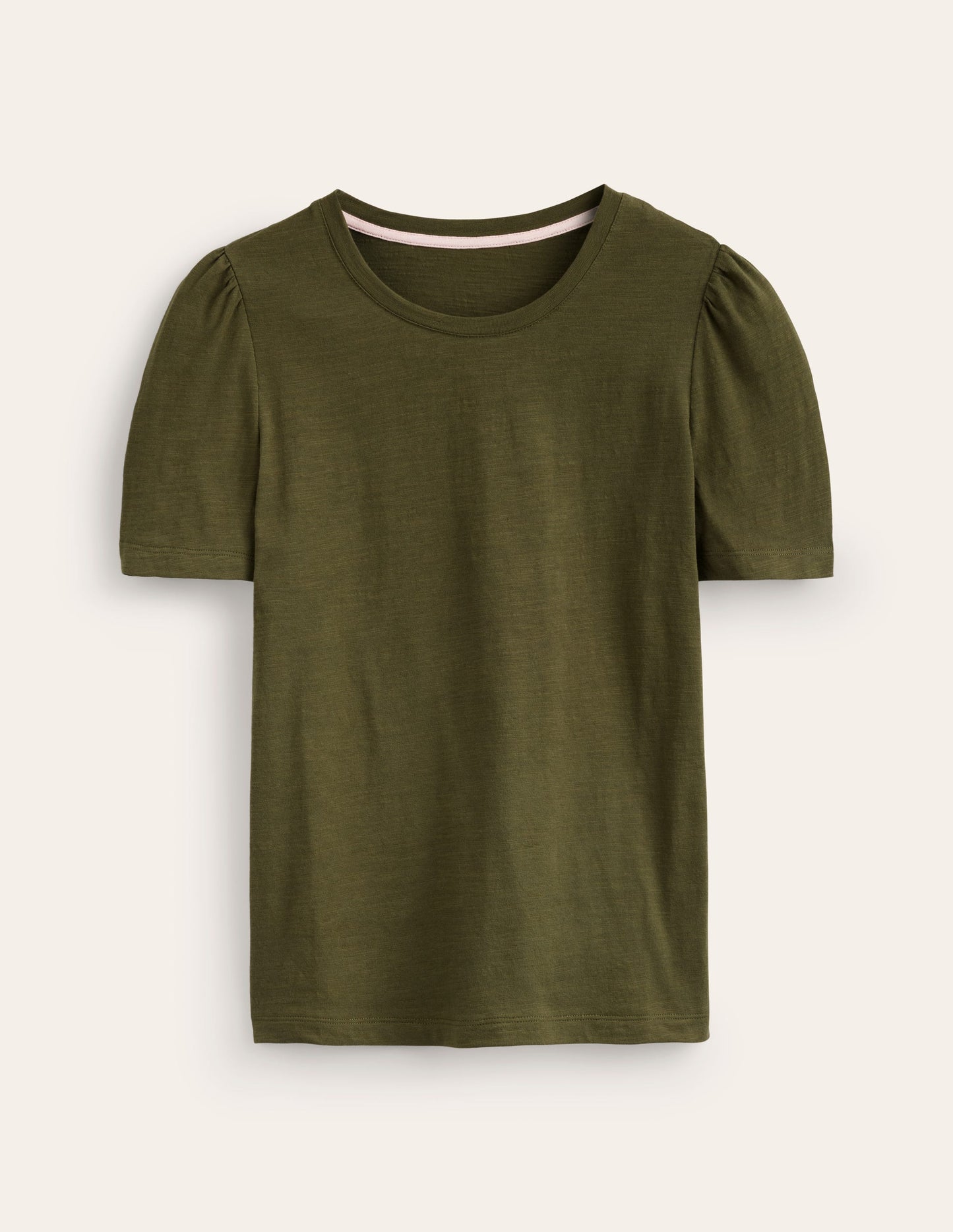 Cotton Puff Sleeve T-Shirt-Oregano