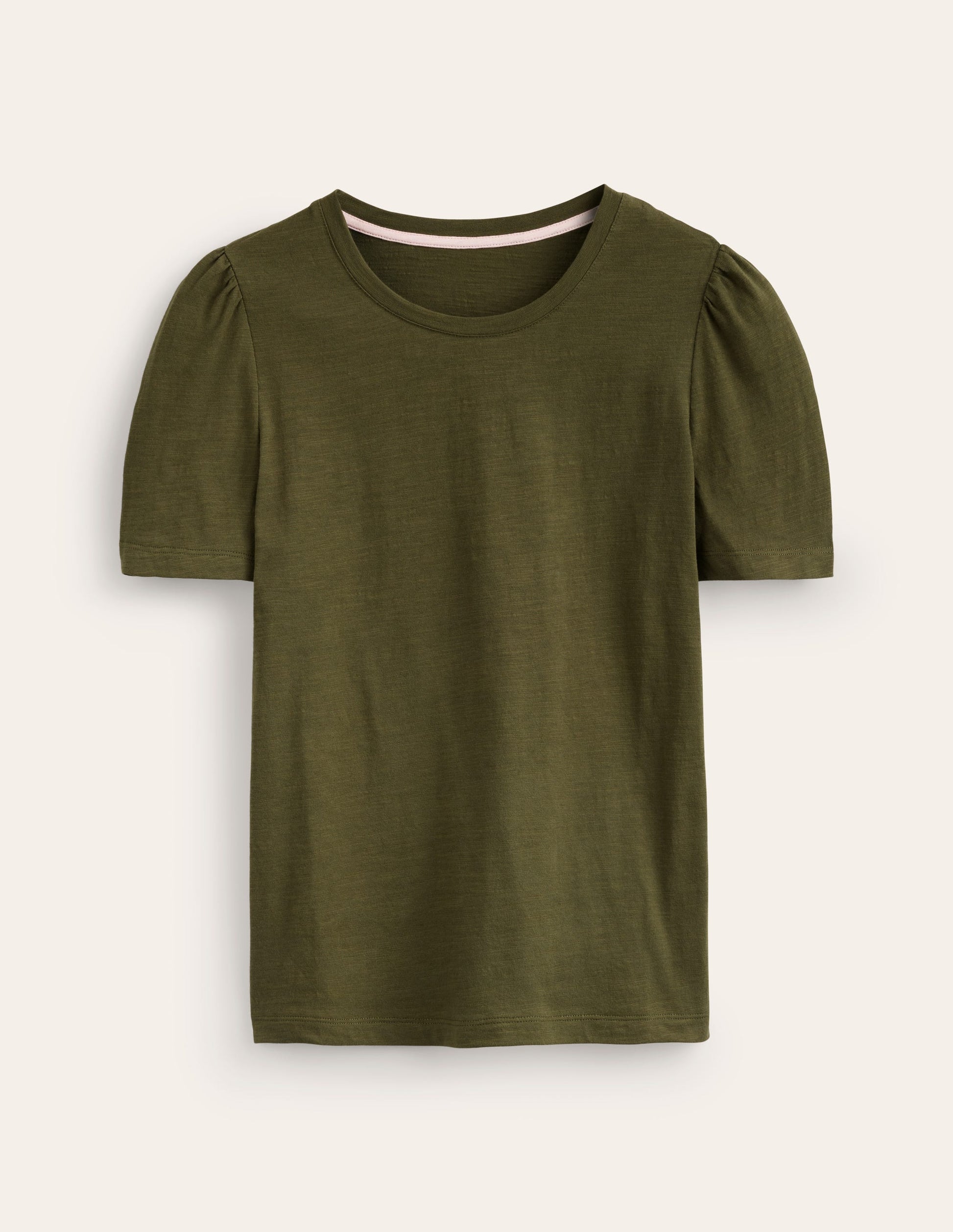 Cotton Puff Sleeve T-Shirt-Oregano-5