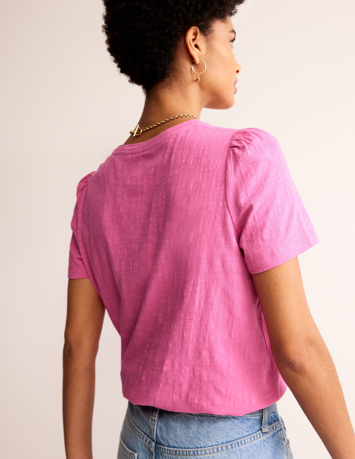 Cotton Puff Sleeve T-Shirt-Sangria Sunset - Image 3