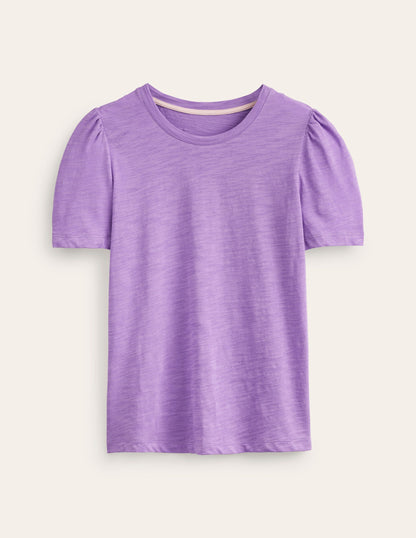 Cotton Puff Sleeve T-Shirt-Iris Orchid-5