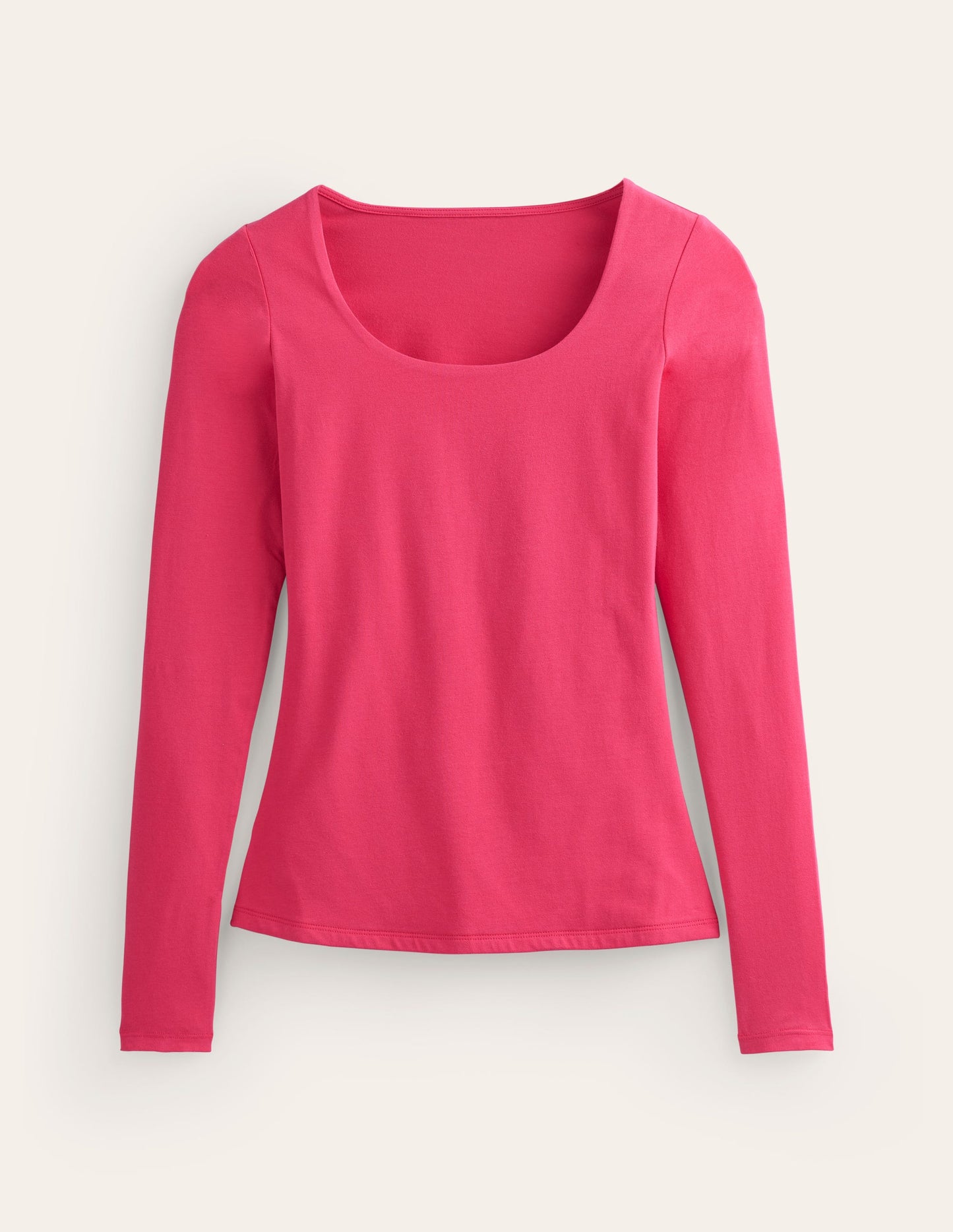 Double Layer Scoop Long Sleeve-Rethink Pink