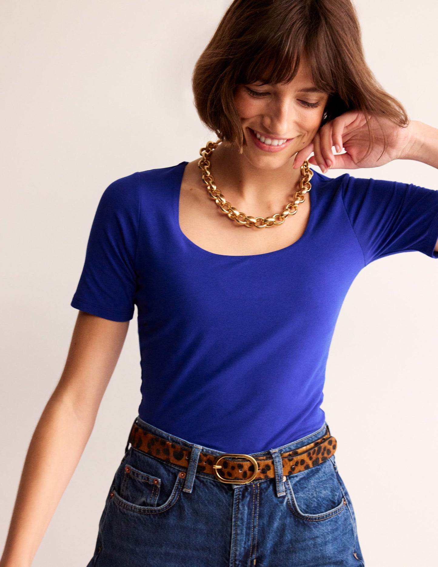 Double Layer Scoop T-shirt-Surf the Web