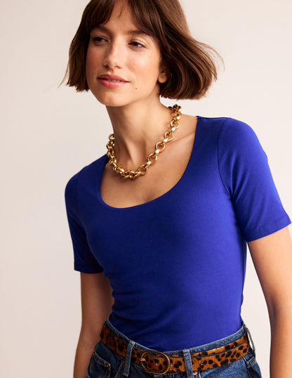 Double Layer Scoop T-shirt-Surf the Web-2