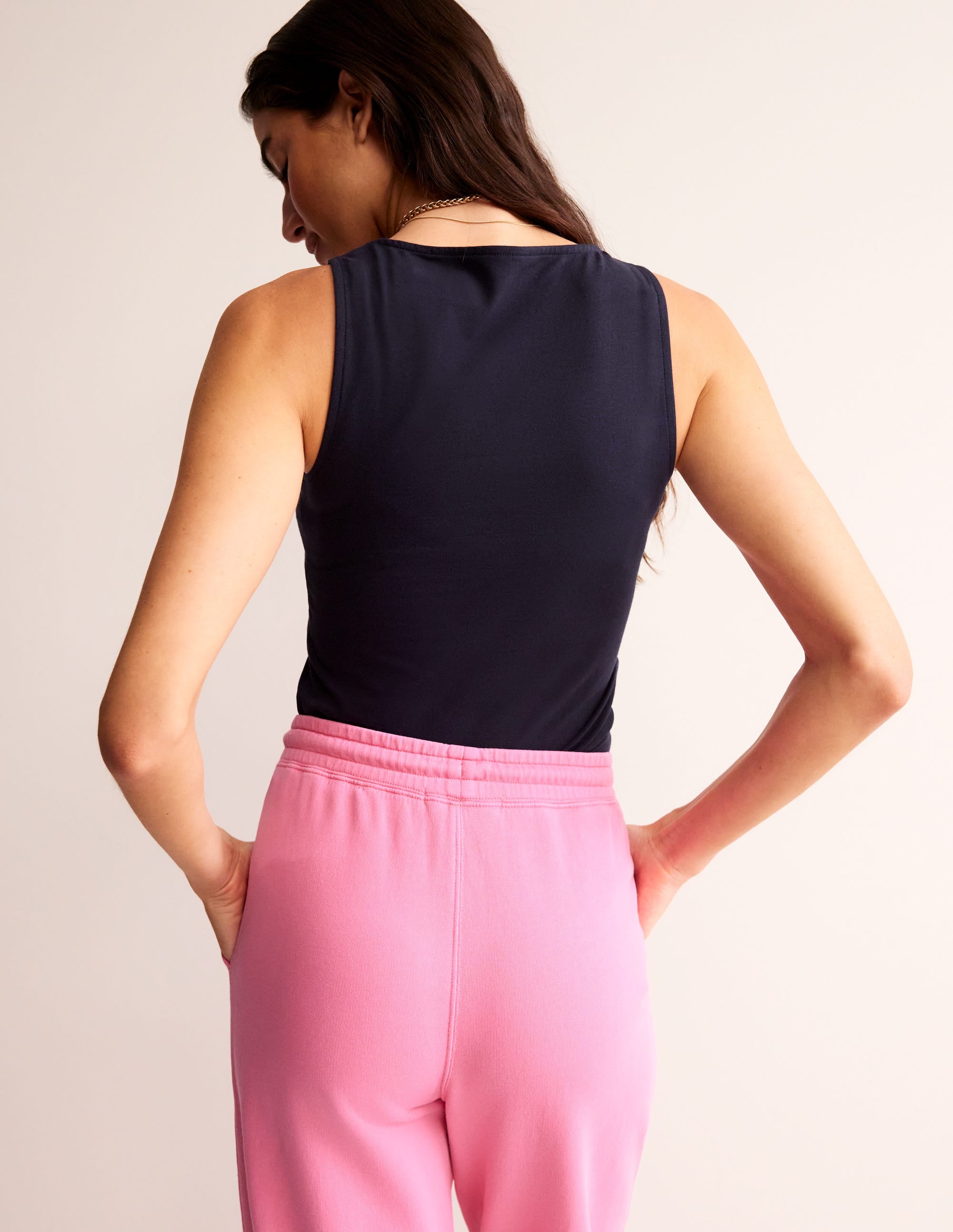 Double Layer Scoop Neck Vest-Navy - Image 3