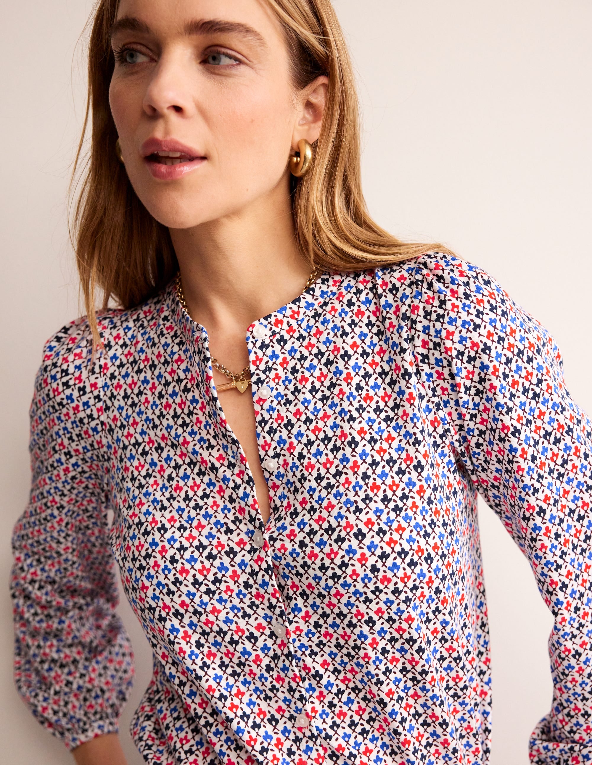 Marina Jersey Shirt-Multi, Trellis Bud - Image 2