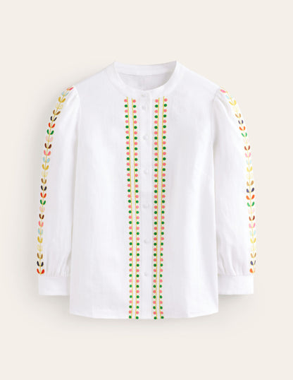 Ava Embroidered Top-White-5