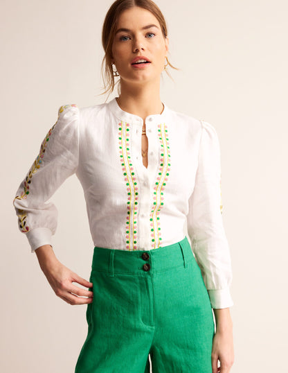 Ava Embroidered Top-White-1