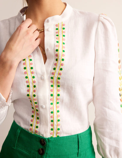 Ava Embroidered Top-White-2