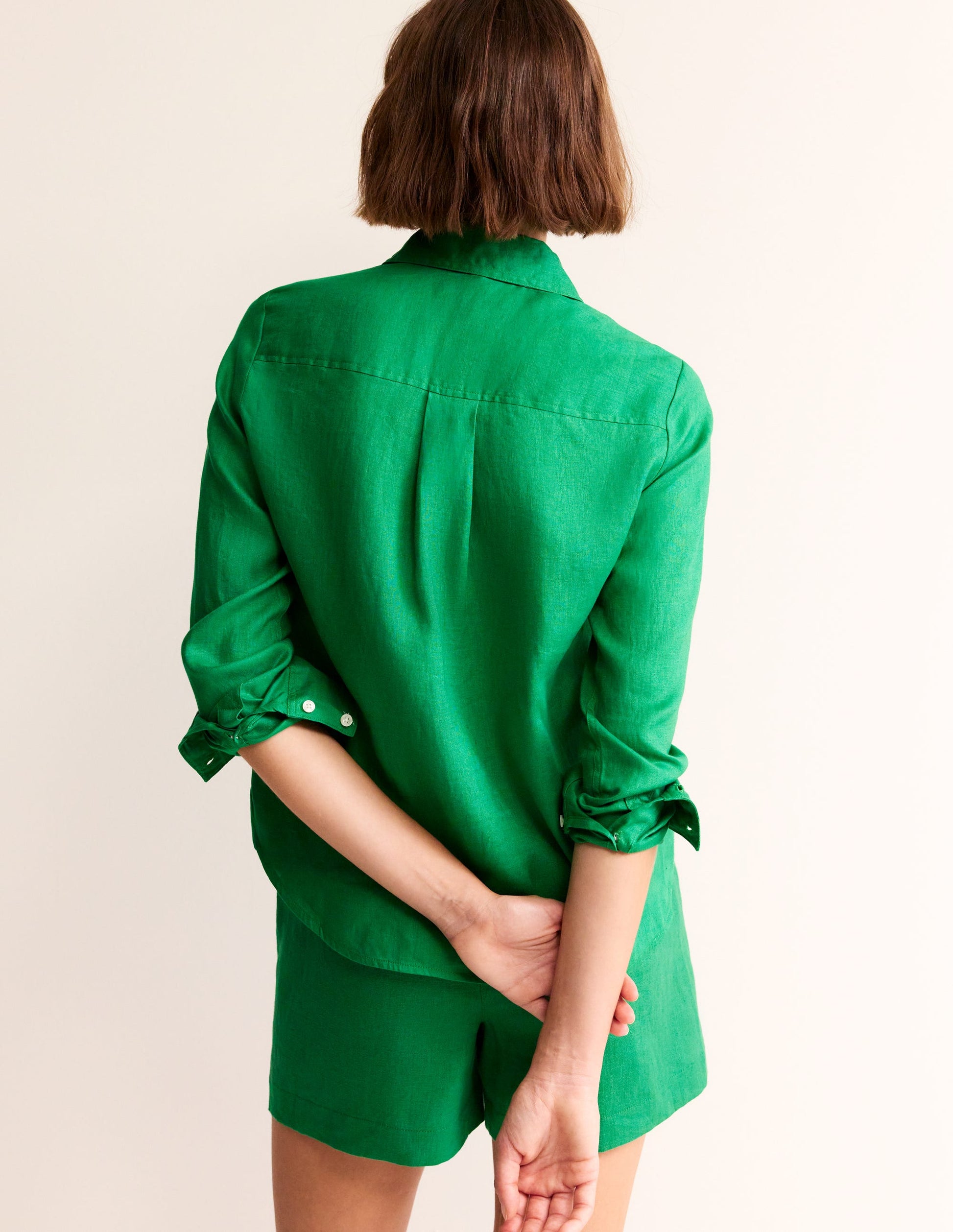 Sienna Linen Shirt-Green Tambourine-3