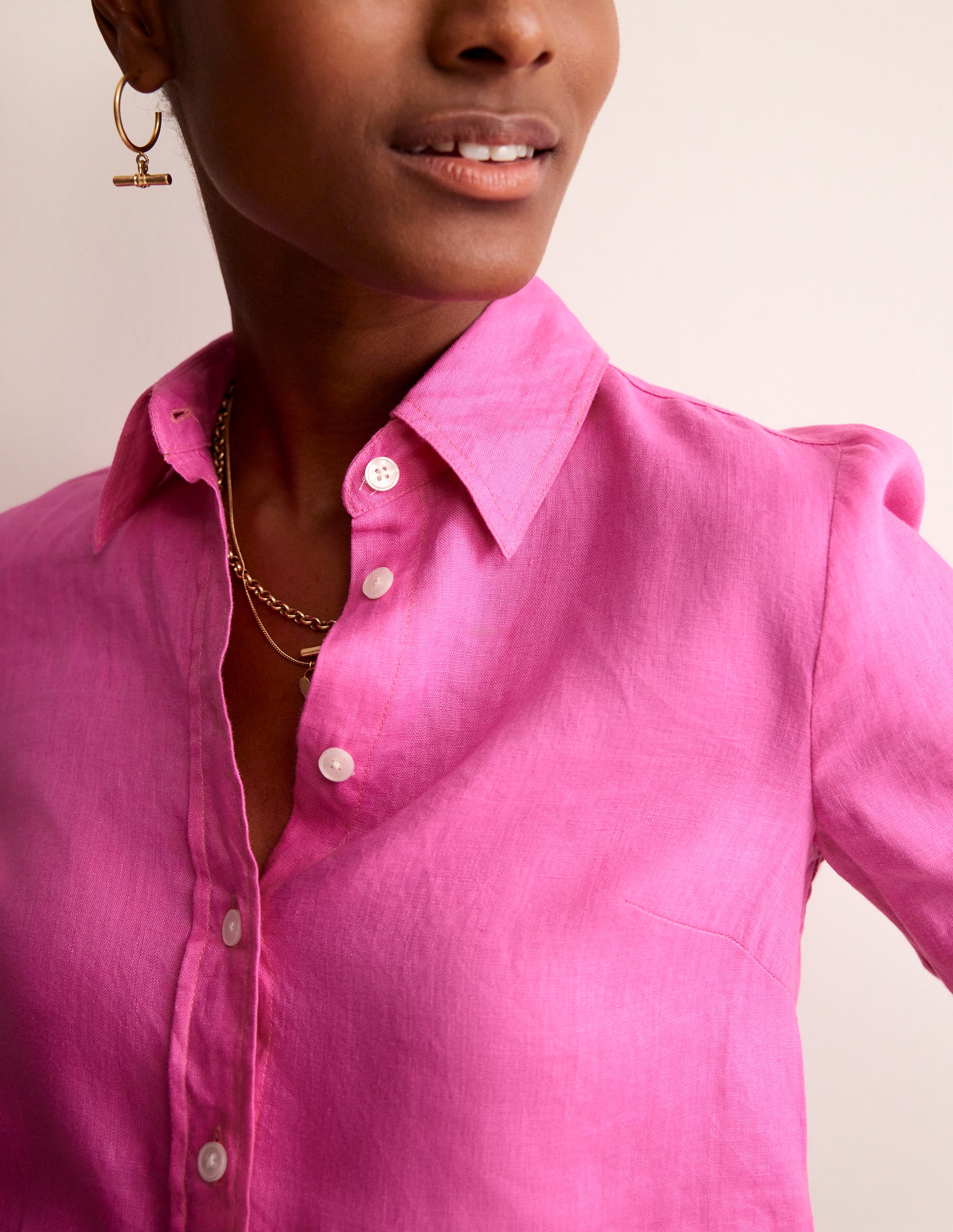 Sienna Linen Shirt-Pop Pansy - Image 2