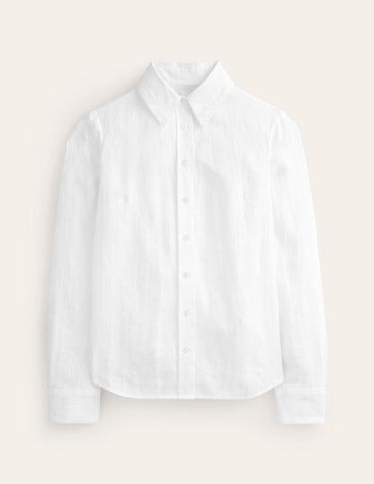 Sienna Linen Shirt-White-6