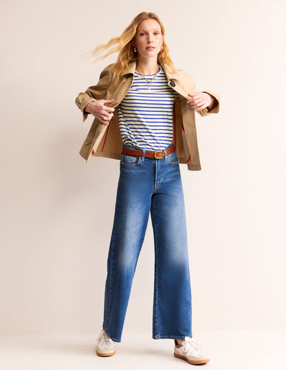 Crew Neck Frill Cuff T-shirt-Ivory, Surf the Web-4