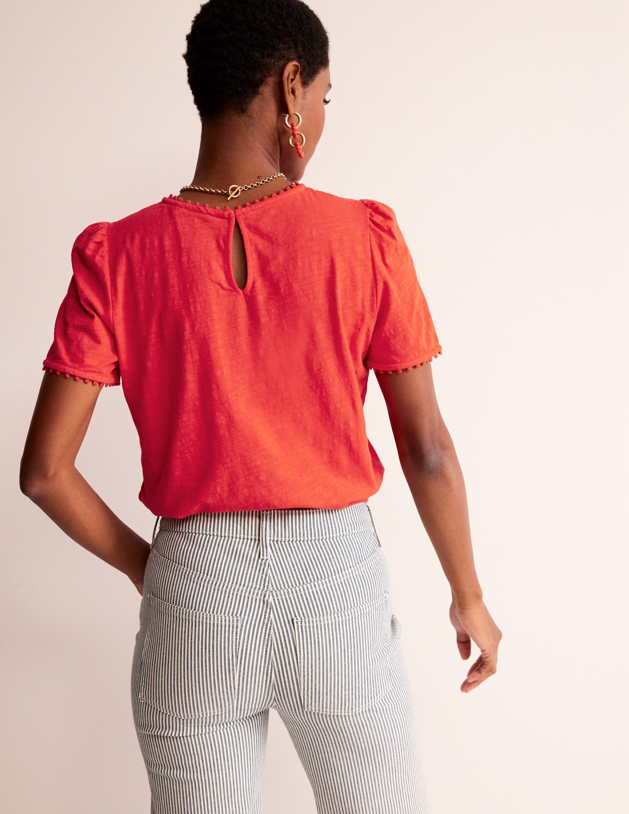 Ali Jersey T-Shirt-Flame Scarlet - Image 3