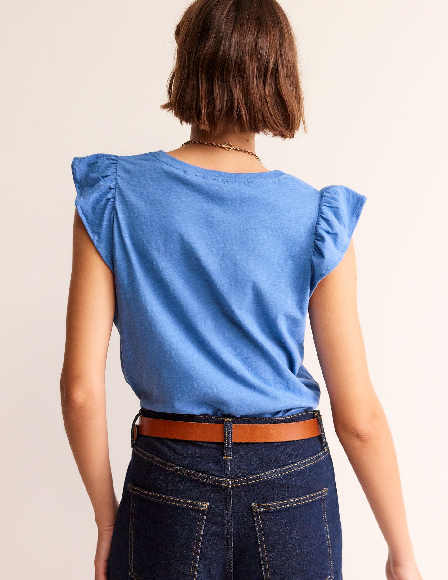 Cotton Flutter Top-Ebb and Flow Blue