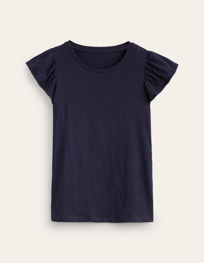Cotton Flutter Top-Navy-5