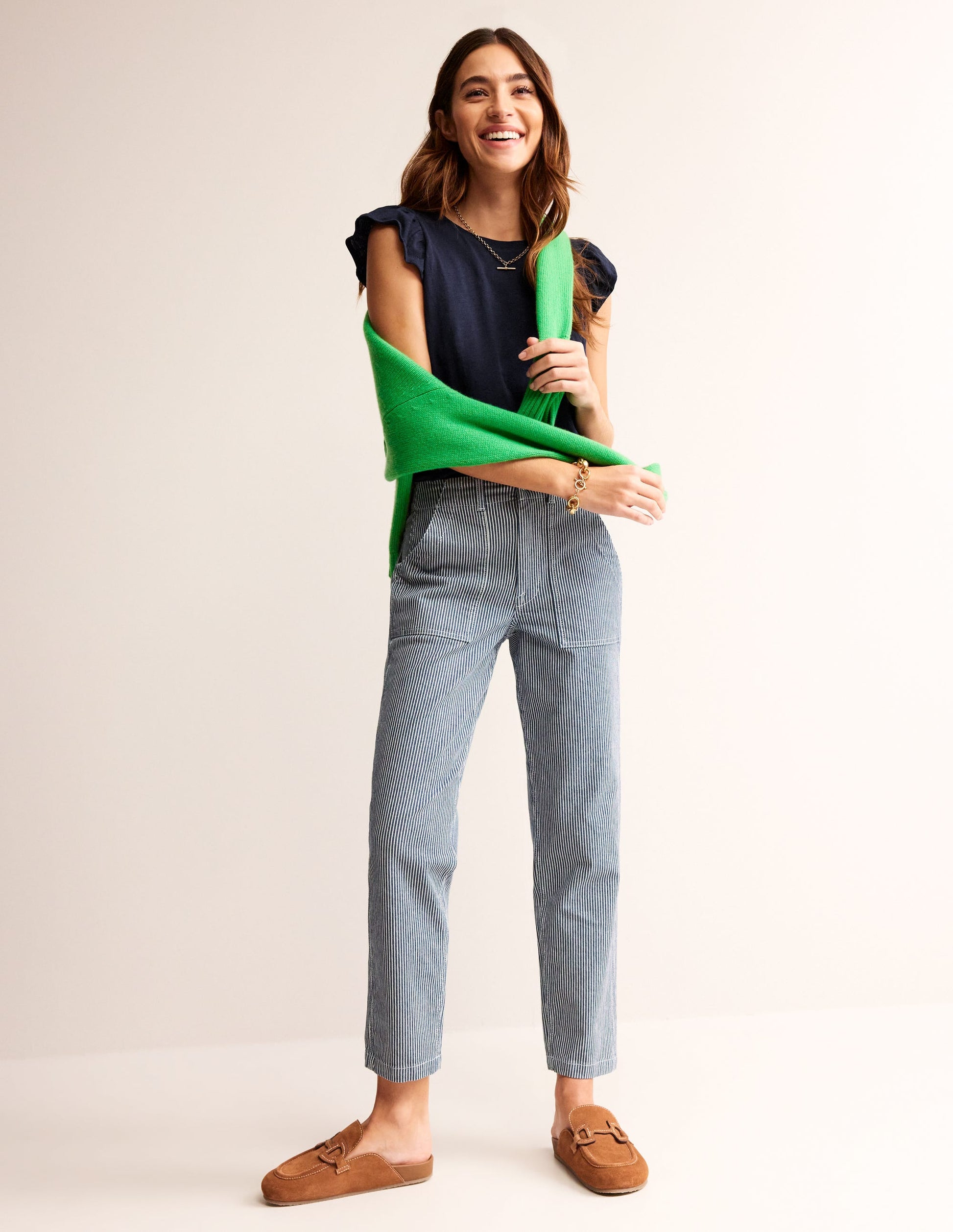 Cotton Flutter Top-Navy-4