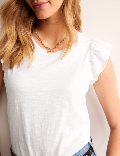 Cotton Flutter Top-White-2