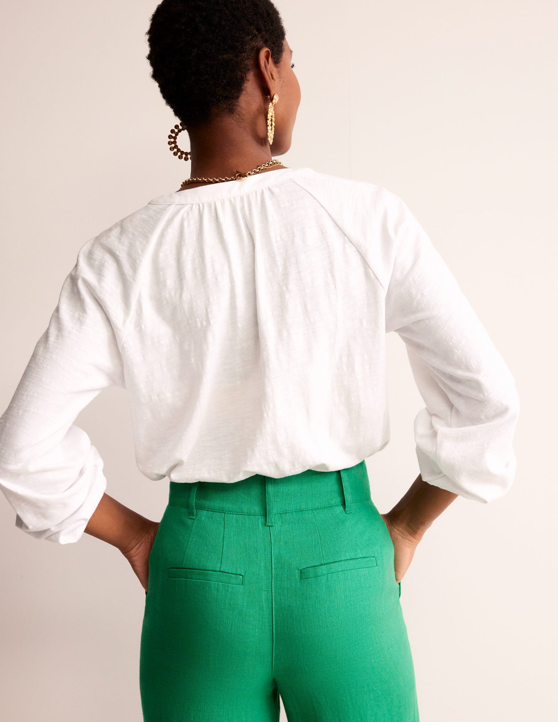 Embroidered Detail Top-White-3