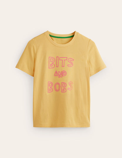 Rosa Embroidered T-Shirt-Dusky Citron, Bits and Bobs