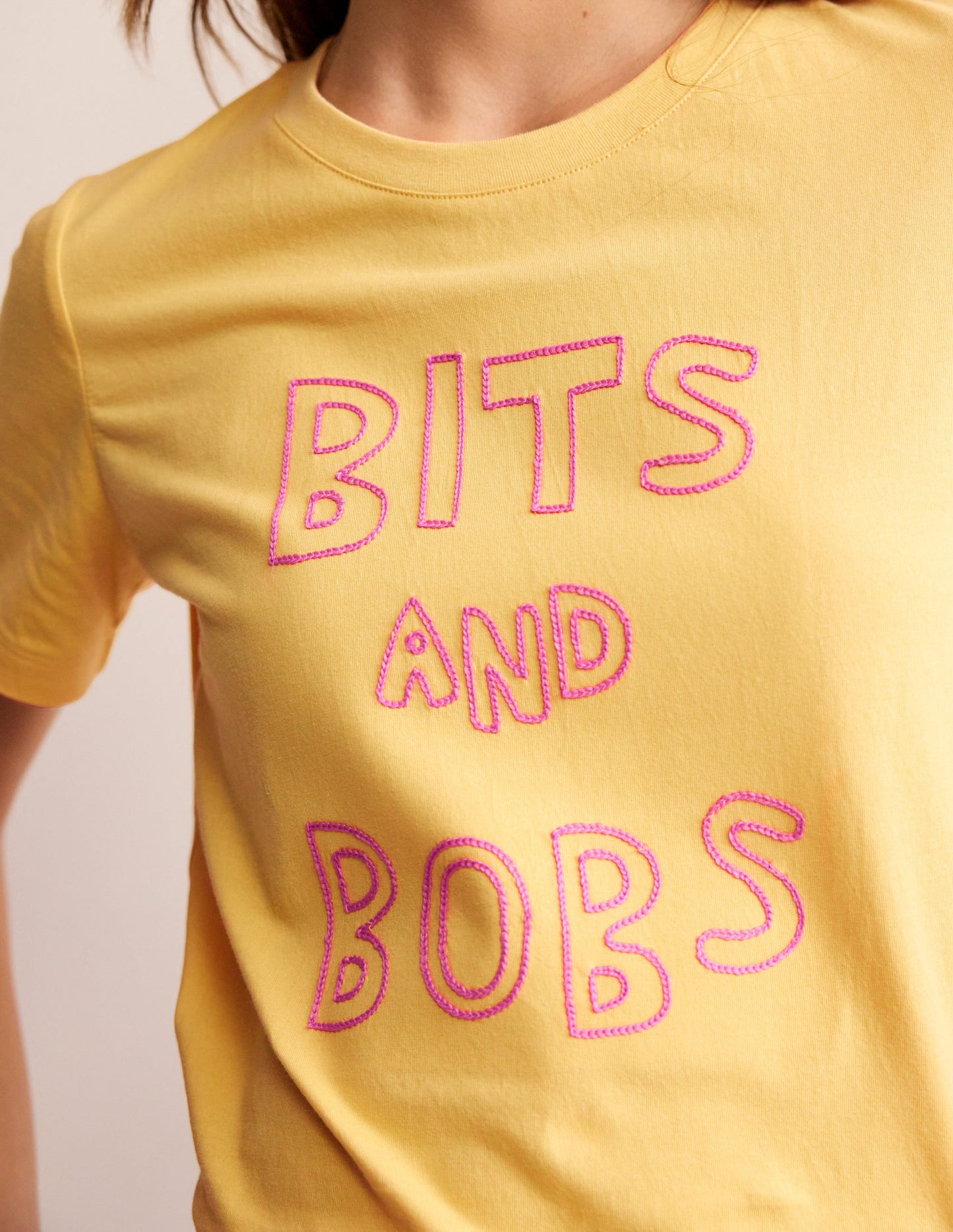 Rosa Embroidered T-Shirt-Dusky Citron, Bits and Bobs