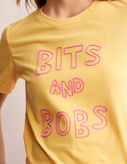 Rosa Embroidered T-Shirt-Dusky Citron, Bits and Bobs