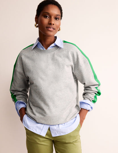 Drop Shoulder Sweatshirt-Grey Neon Stripe-1