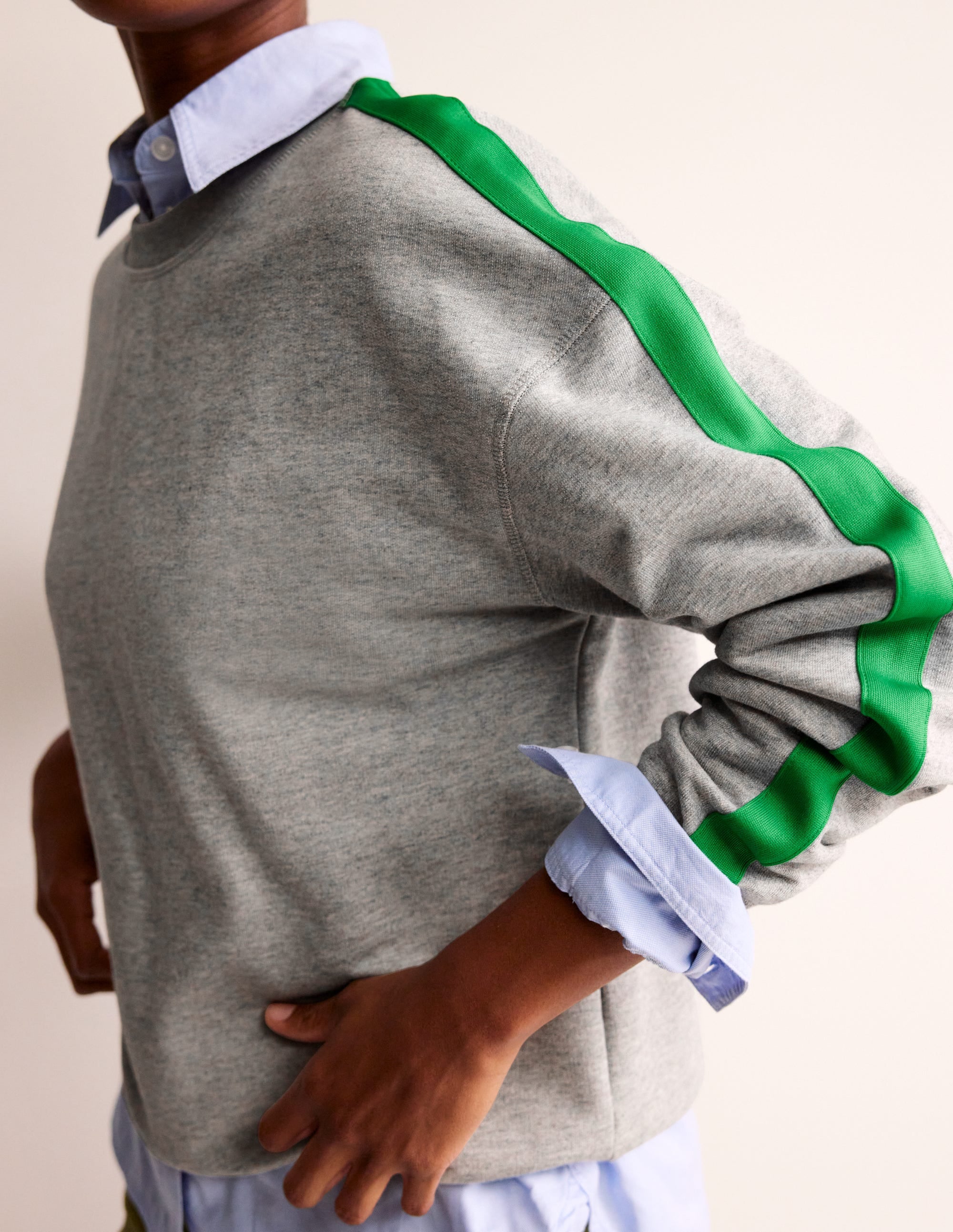 Emi Relaxed Sweatshirt-Grey Neon Stripe - Image 2