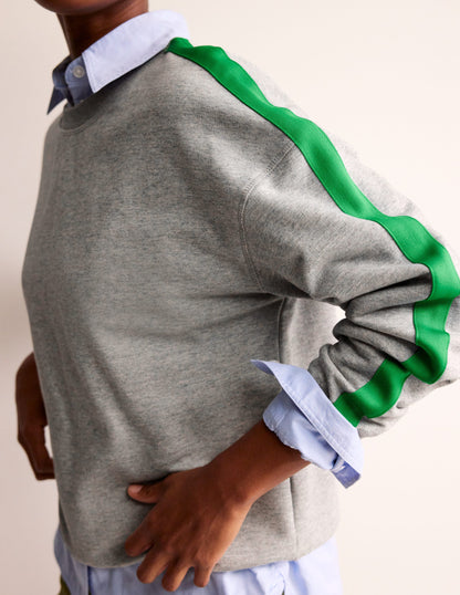 Drop Shoulder Sweatshirt-Grey Neon Stripe-2