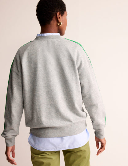 Drop Shoulder Sweatshirt-Grey Neon Stripe-3