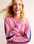Emi Relaxed Sweatshirt-Pink Blue Stripe