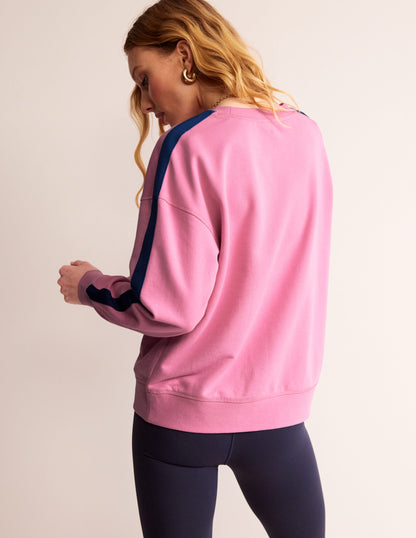 Drop Shoulder Sweatshirt-Pink Blue Stripe-3