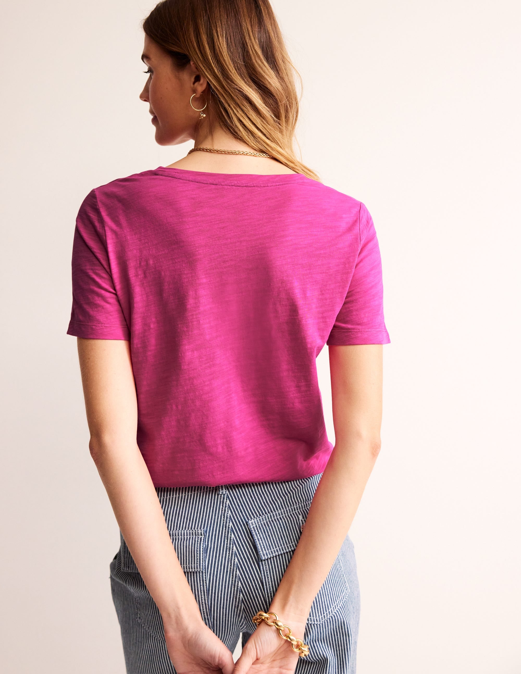 Regular V-Neck Slub T-shirt-Sangria Sunset - Image 3
