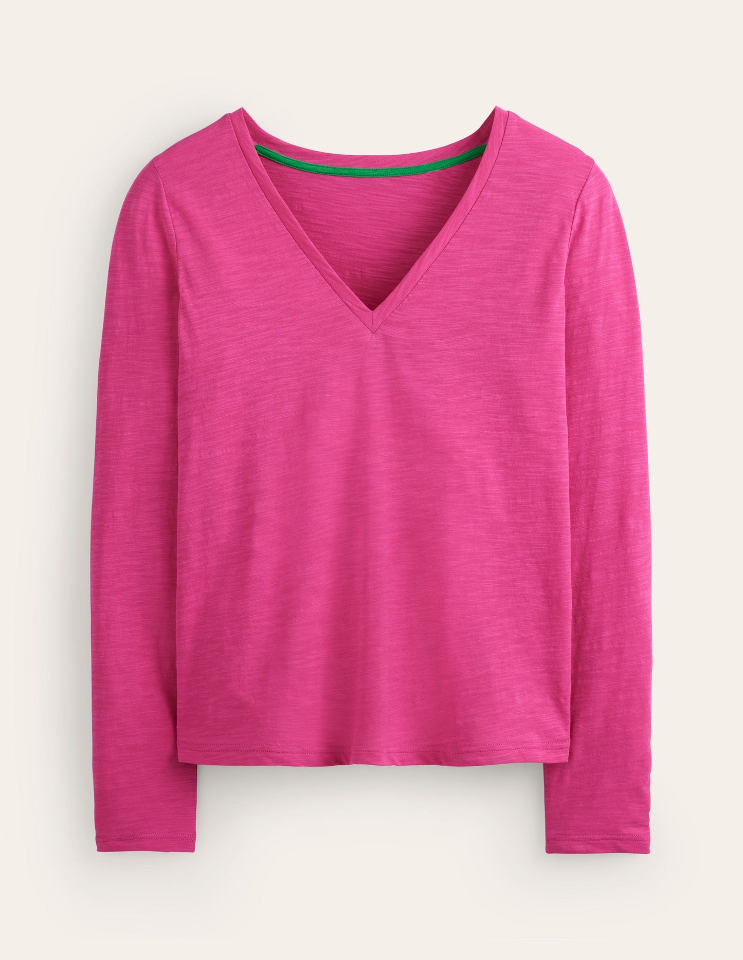 Cotton V-Neck Long Sleeve Top-Sangria Sunset