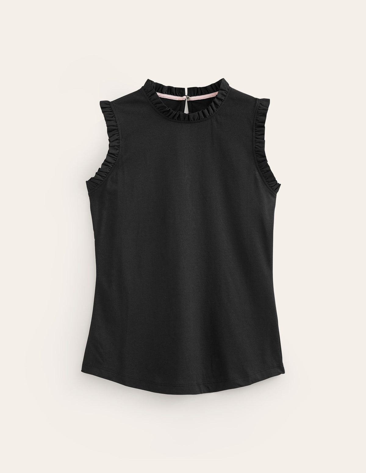 Supersoft Frill Detail Vest-Black - Image 5