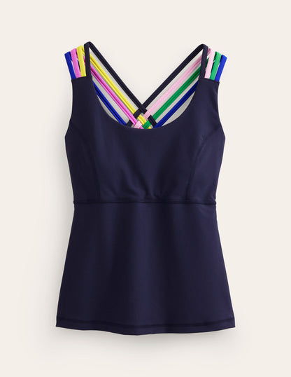 Cross Back Active Vest-Navy, Multi-5