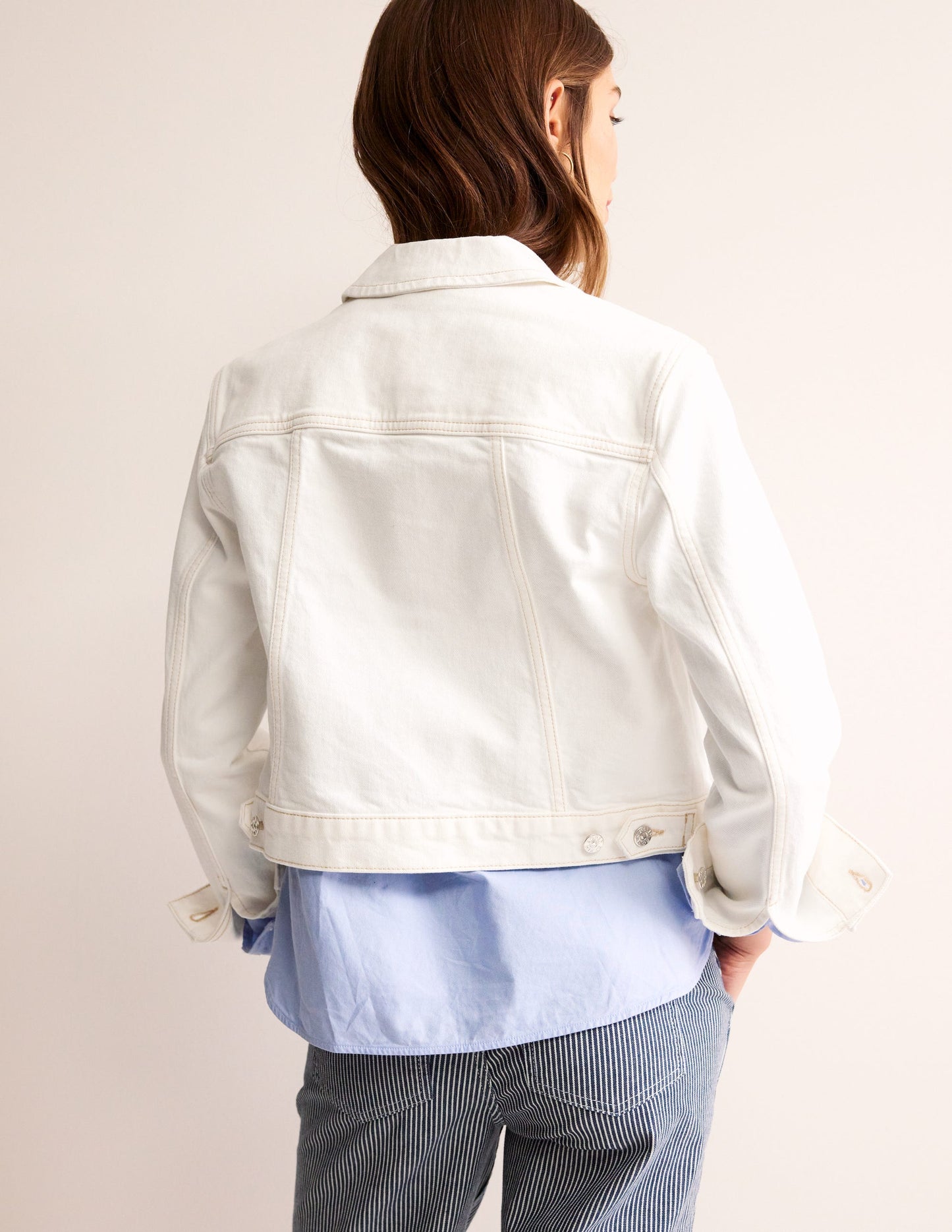 Denim Jacket-Ecru