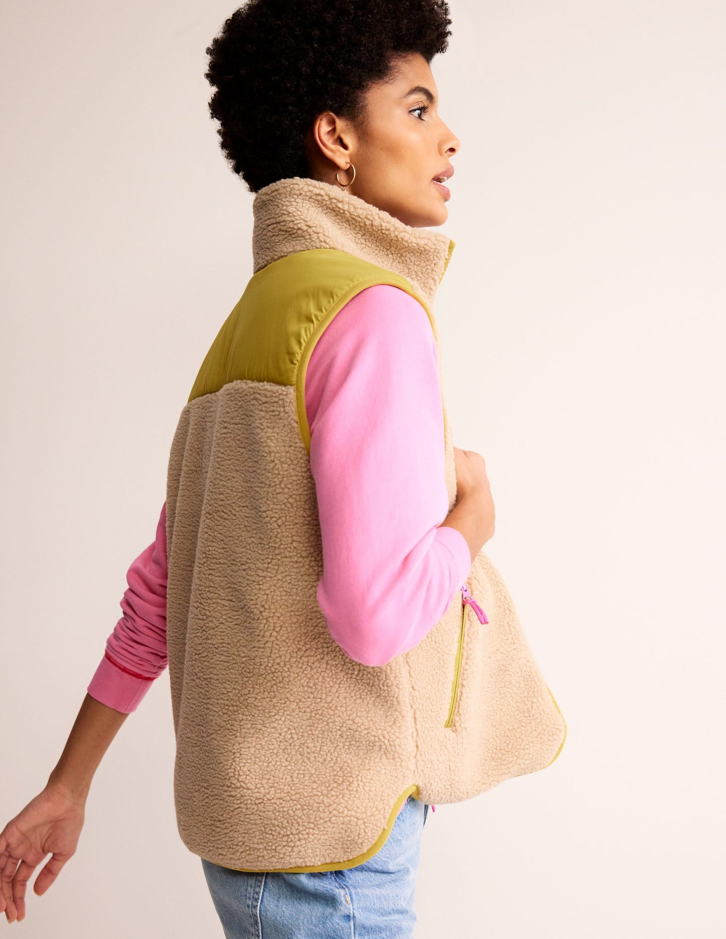 Borg Gilet-Mulberry, Antique Moss