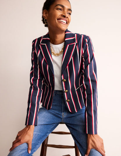 Canonbury Stripe Blazer-Navy, Red & White Stripe-1