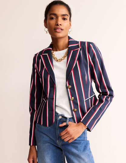 Canonbury Stripe Blazer-Navy, Red & White Stripe-4