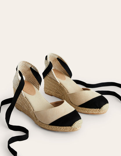 Cassie Espadrille Wedge-Oatmeal/ Black-3