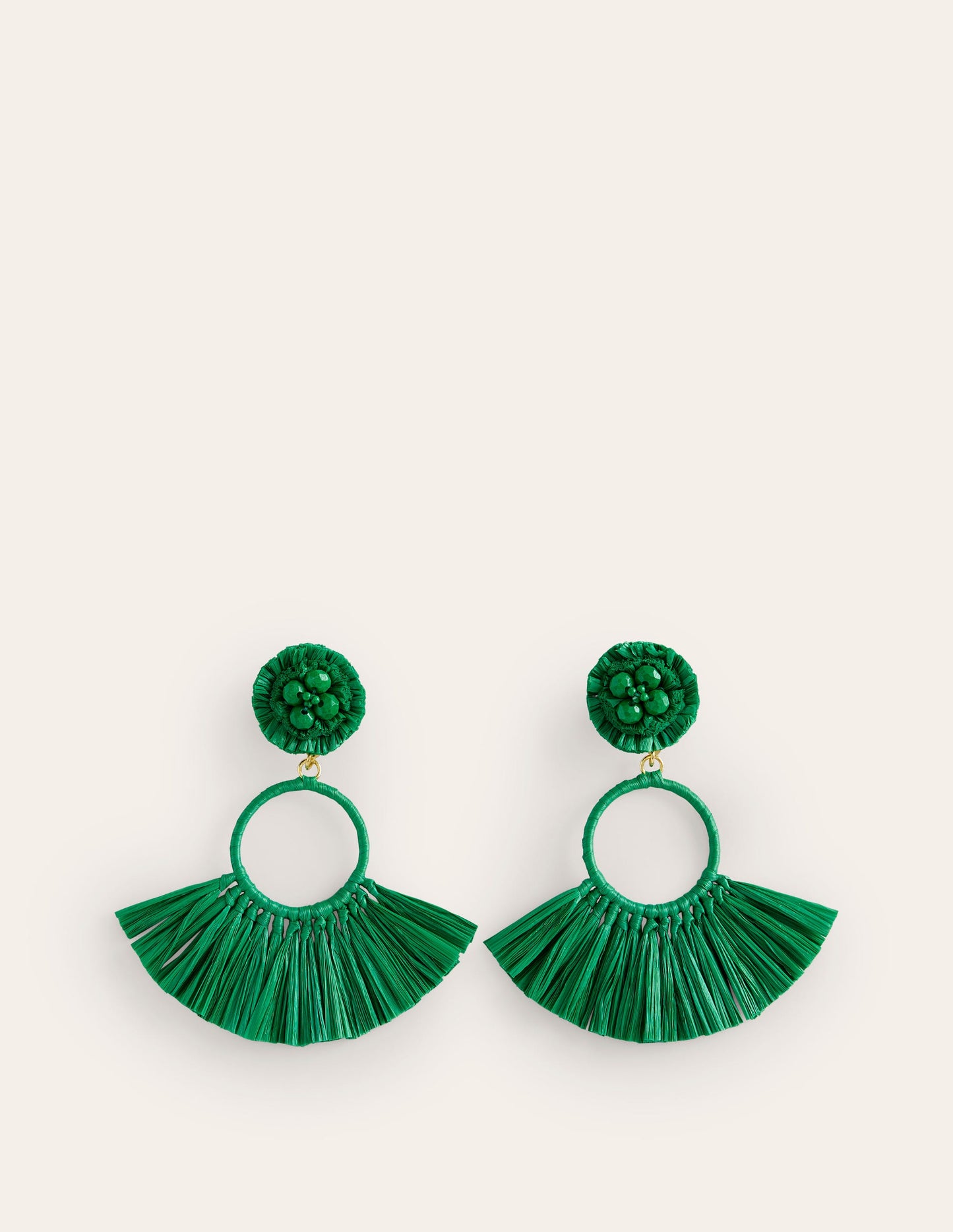 Tassel Ring Earrings-Rich Emerald