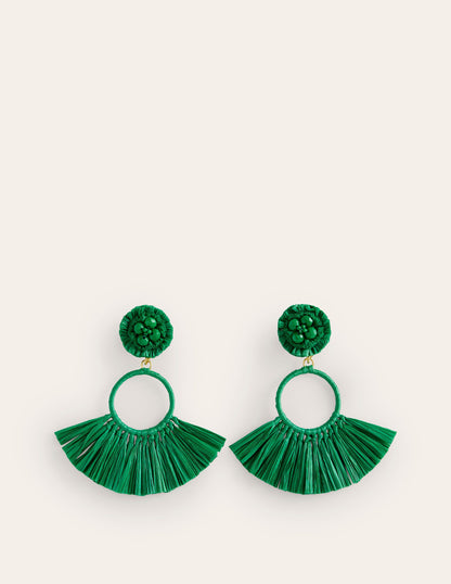 Tassel Ring Earrings-Rich Emerald-2