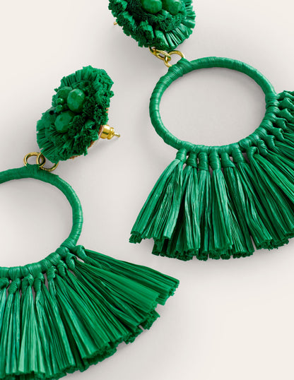 Tassel Ring Earrings-Rich Emerald-3