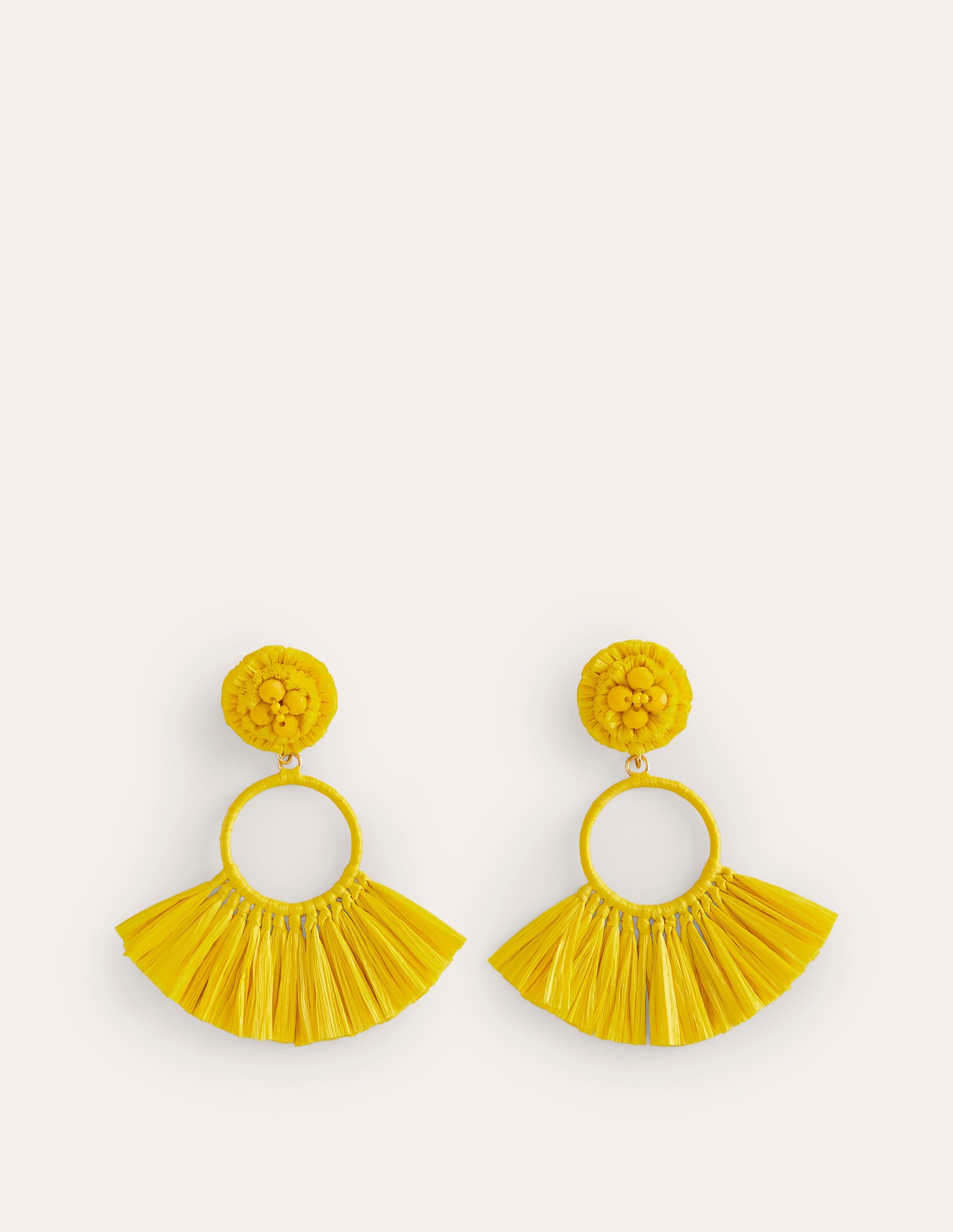 Tassel Ring Earrings-Warm Sunshine Yellow - Image 1