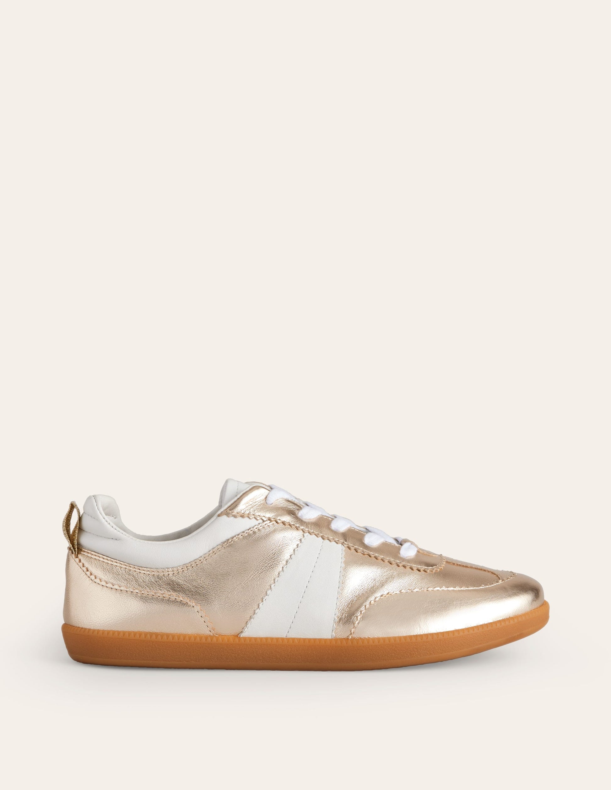 Erin Retro Tennis Trainers-Gold Mix-2