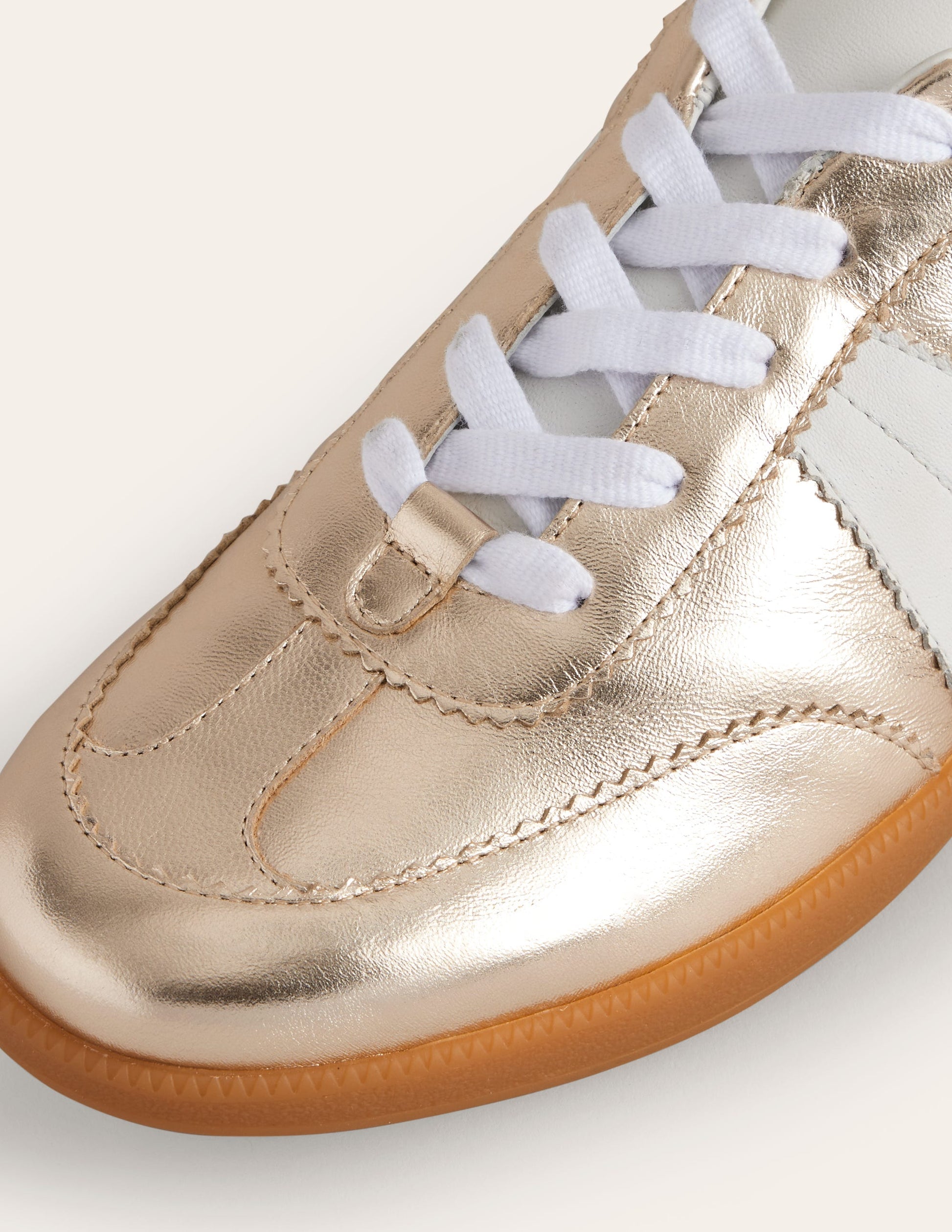 Erin Retro Tennis Trainers-Gold Mix-5