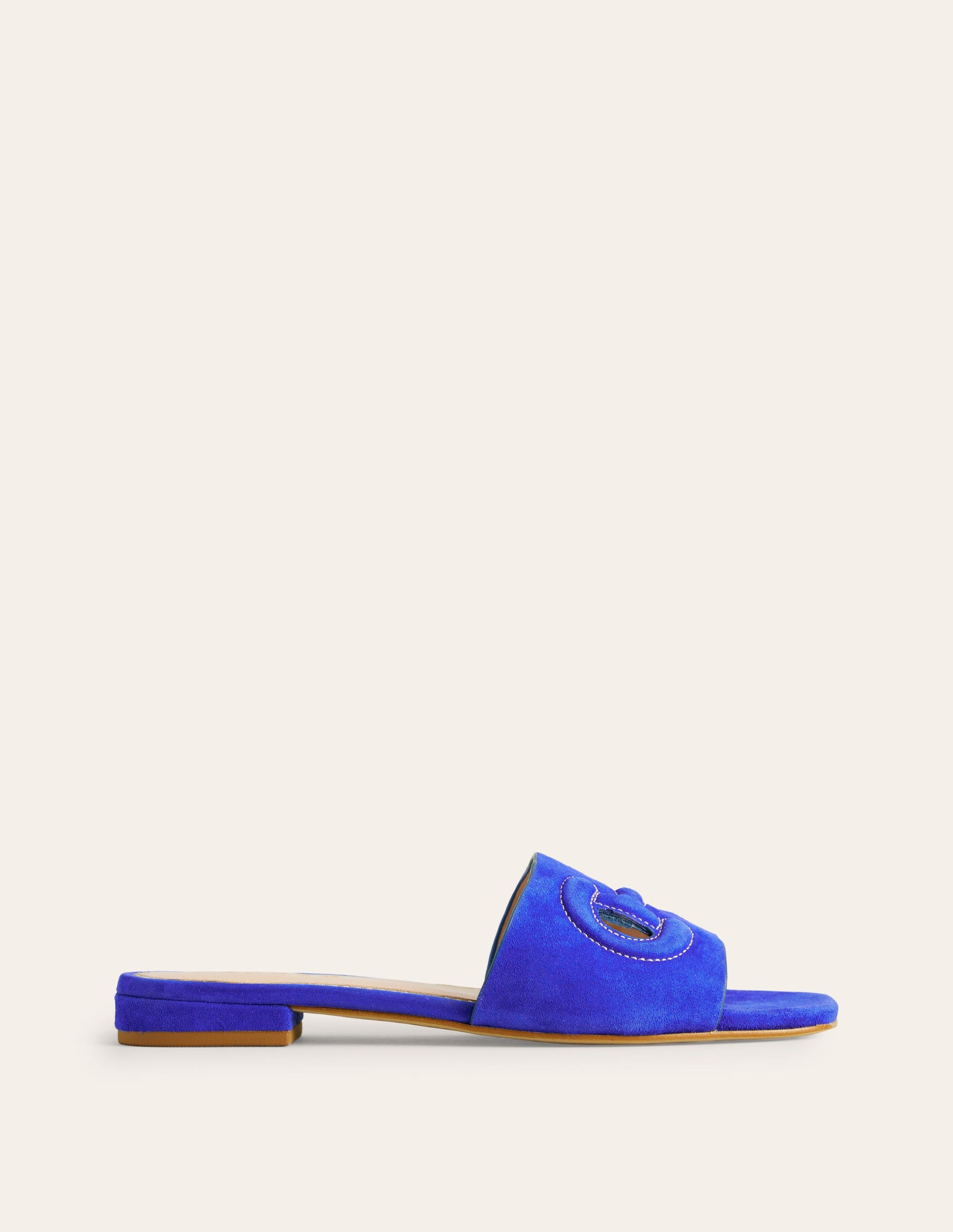 Stitch Cut Out Snaffle Sliders-Bright Blue-2