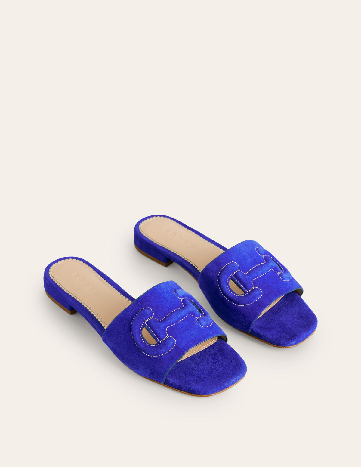 Stitch Cut Out Snaffle Sliders-Bright Blue - Image 3