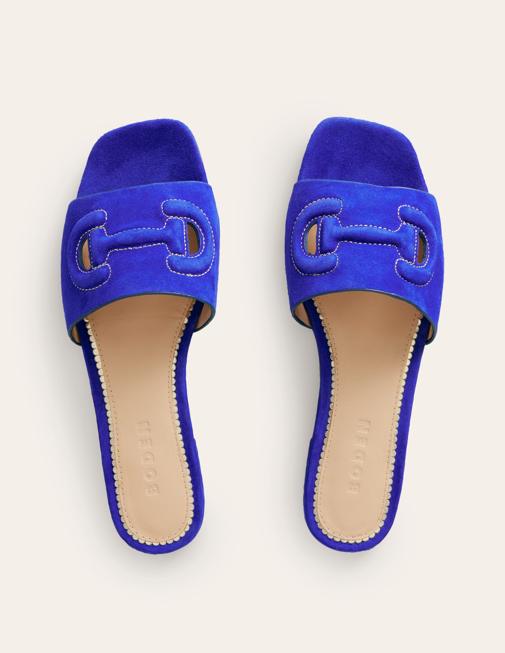 Stitch Cut Out Snaffle Sliders-Bright Blue - Image 5