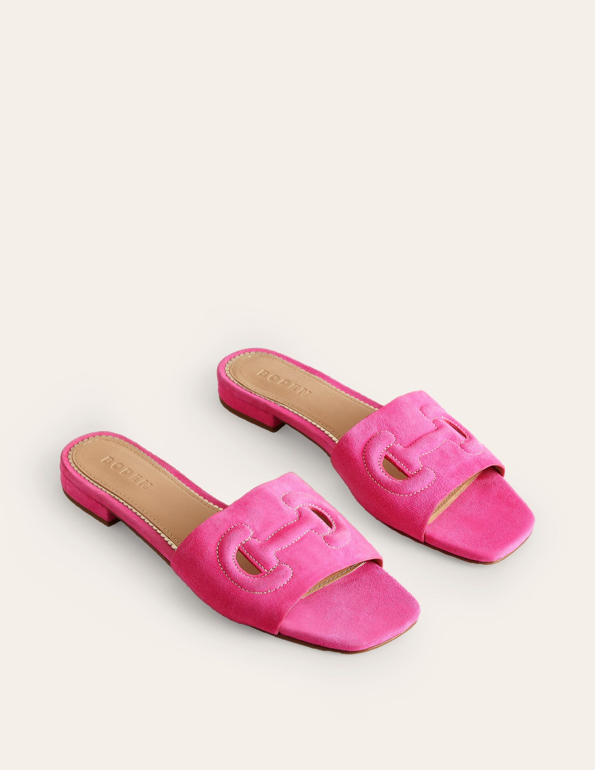 Stitch Cut Out Snaffle Sliders-Festival Pink-3